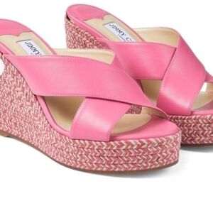 Jimmy Choo Pink Wedge Sandals